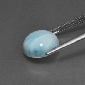 Larimar bleue naturelle coupe roude, 6,93 ct, opaque