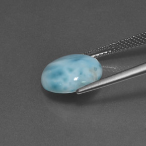 Larimar bleue naturelle coupe roude, 4,57 ct, opaque