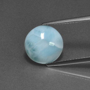 Larimar bleue naturelle coupe roude, 4,55 ct, opaque