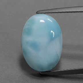 Larimar bleue naturelle coupe ovale, 6,15 ct, opaque
