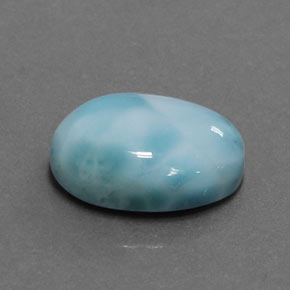 Larimar bleue naturelle coupe ovale, 6,15 ct, opaque