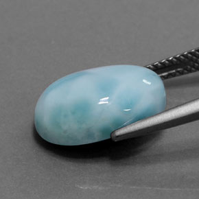 Larimar bleue naturelle coupe ovale, 6,15 ct, opaque