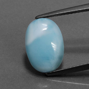 Larimar bleue naturelle coupe ovale, 3,36 ct, opaque