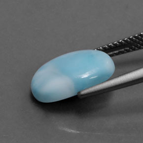 Larimar bleue naturelle coupe ovale, 3,36 ct, opaque