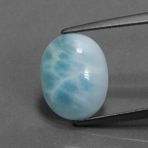 Larimar bleue naturelle coupe ovale, 3,07 ct, opaque