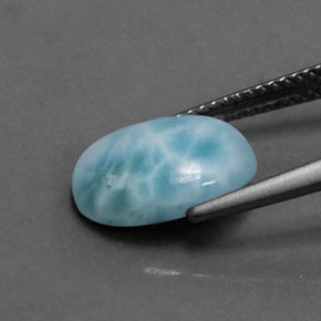 Larimar bleue naturelle coupe ovale, 3,07 ct, opaque