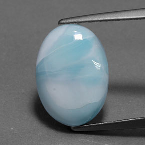 Larimar bleue naturelle coupe ovale, 5,54 ct, opaque