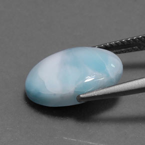 Larimar bleue naturelle coupe ovale, 5,54 ct, opaque