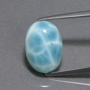 Larimar Bleu vert naturelle Coupe ovale, 7.02 ct, Opaque
