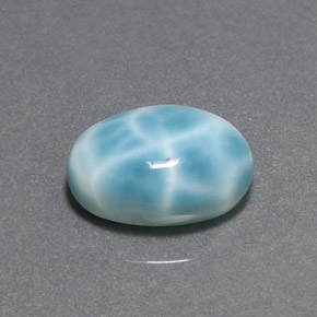 Larimar Bleu vert naturelle Coupe ovale, 7.02 ct, Opaque