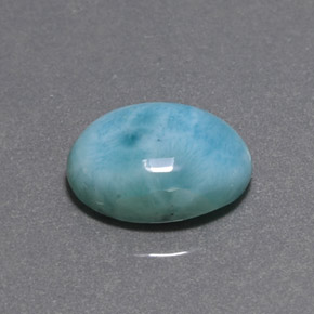 Larimar vert naturelle coupe ovale, 6,54 ct, opaque