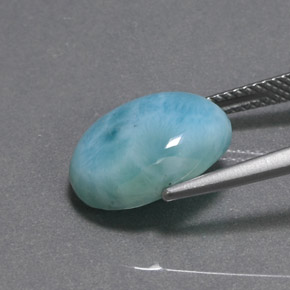 Larimar vert naturelle coupe ovale, 6,54 ct, opaque