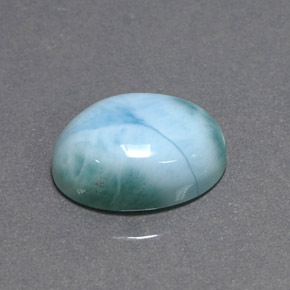 Larimar Bleu vert naturelle Coupe ovale, 6.90 ct, Opaque