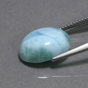 Larimar Bleu vert naturelle Coupe ovale, 6.90 ct, Opaque