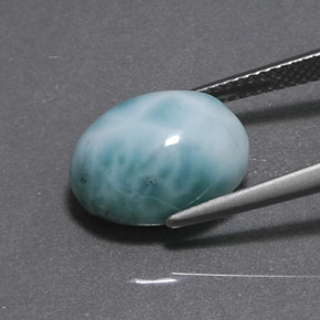 Larimar vert naturelle coupe ovale, 8,07 ct, opaque