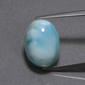 Larimar Bleu vert naturelle Coupe ovale, 8.73 ct, Opaque