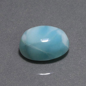 Larimar Bleu vert naturelle Coupe ovale, 8.73 ct, Opaque