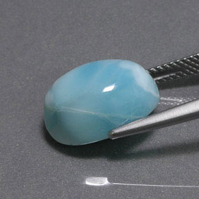 Larimar Bleu vert naturelle Coupe ovale, 8.73 ct, Opaque