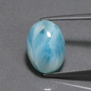 Larimar Bleu vert naturelle Coupe ovale, 7.20 ct, Opaque