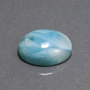 Larimar Bleu vert naturelle Coupe ovale, 7.20 ct, Opaque