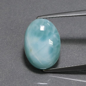 Larimar vert naturelle coupe ovale, 6,80 ct, opaque