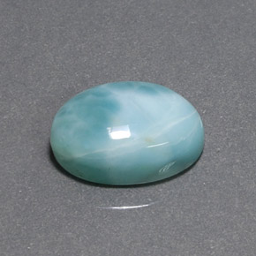 Larimar vert naturelle coupe ovale, 6,80 ct, opaque