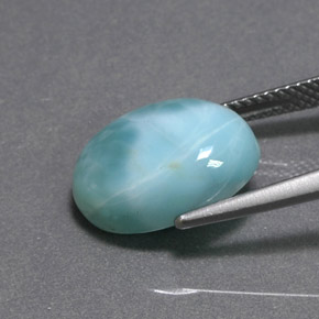 Larimar vert naturelle coupe ovale, 6,80 ct, opaque