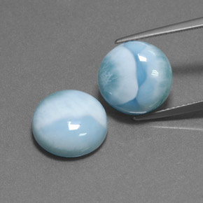 Achetez naturel ct Vert bleu Larimar gems, Coupe roude, En provenance République Dominicaine chez GemSelect. En stock, livraison internationale!