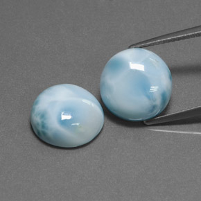 Achetez naturel ct Bleu vert Larimar gems, Coupe roude, En provenance République Dominicaine chez GemSelect. En stock, livraison internationale!