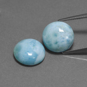 Achetez naturel ct bleue larimar gems, coupe roude, en provenance république dominicaine chez gemselect. en stock, livraison internationale!