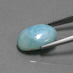 Larimar bleue naturelle coupe ovale, 5,86 ct, opaque