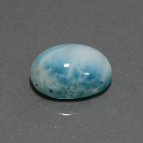 Larimar bleue naturelle coupe ovale, 7,36 ct, opaque