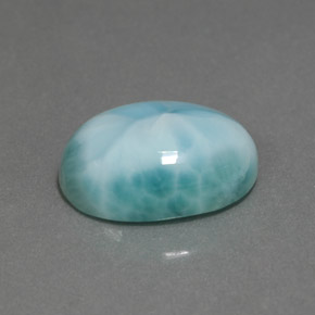 Larimar Bleu vert naturelle Coupe ovale, 6.46 ct, Opaque
