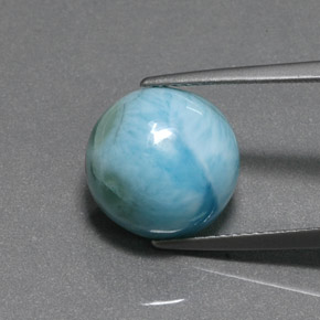 Larimar bleue naturelle coupe roude, 8,01 ct, opaque