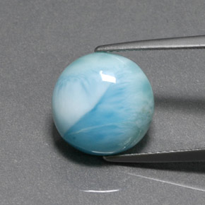Larimar Bleu naturelle Coupe roude, 7.17 ct, Opaque