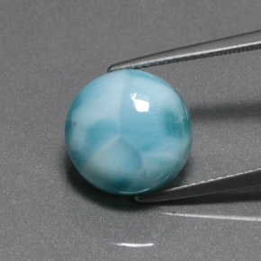 Larimar Bleu vert naturelle Coupe roude, 7.76 ct, Opaque