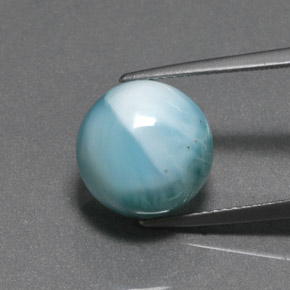 Larimar vert naturelle coupe roude, 8,88 ct, opaque