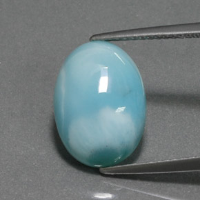 Larimar bleue naturelle coupe ovale, 5,41 ct, opaque