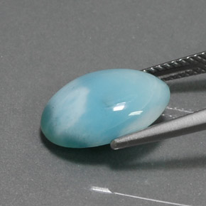 Larimar bleue naturelle coupe ovale, 5,41 ct, opaque