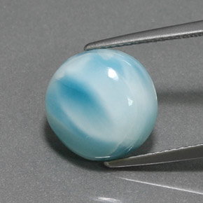 Larimar bleue naturelle coupe roude, 6,42 ct, opaque