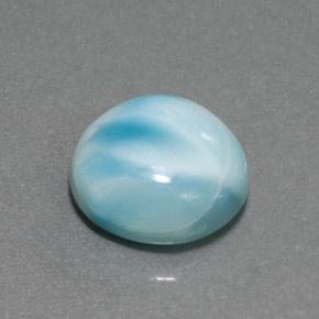 Larimar bleue naturelle coupe roude, 6,42 ct, opaque