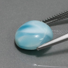 Larimar bleue naturelle coupe roude, 6,42 ct, opaque