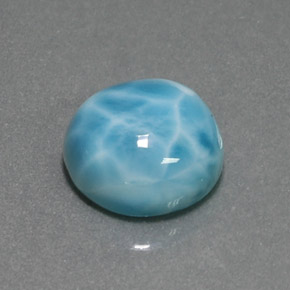 Larimar bleue naturelle coupe roude, 7,40 ct, opaque