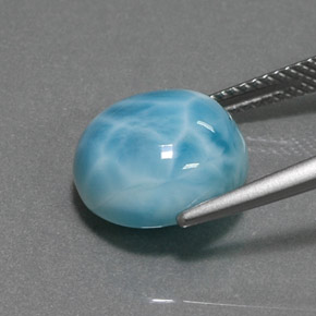 Larimar bleue naturelle coupe roude, 7,40 ct, opaque