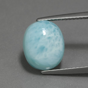 Larimar Bleu naturelle Coupe ovale, 4.73 ct, Opaque