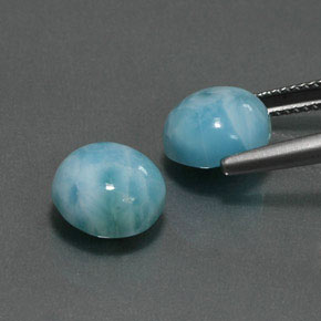 Achetez naturel ct Bleu Larimar gems, Coupe roude, En provenance République Dominicaine chez GemSelect. En stock, livraison internationale!