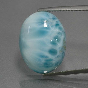 Larimar Bleu naturelle Coupe ovale, 16.87 ct, Opaque