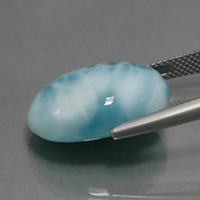 Larimar Bleu naturelle Coupe ovale, 16.87 ct, Opaque
