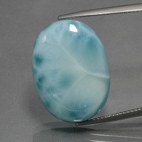 Larimar bleue naturelle coupe ovale, 24,16 ct, opaque