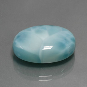 Larimar bleue naturelle coupe ovale, 24,16 ct, opaque